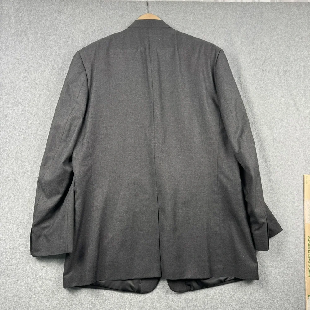 Chaps Blazer Mens 48L Gray Two Button Suit Jacket Solid Formal Professional